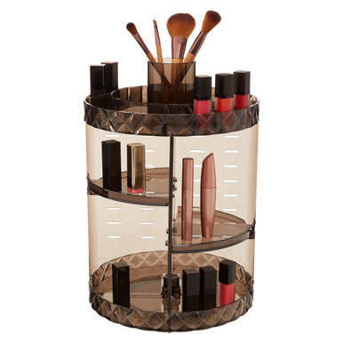 3 Tiered Round Revolving Black Cosmetics Organiser