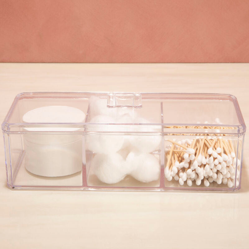 3 Compartment Cosmetics Organiser with Lid