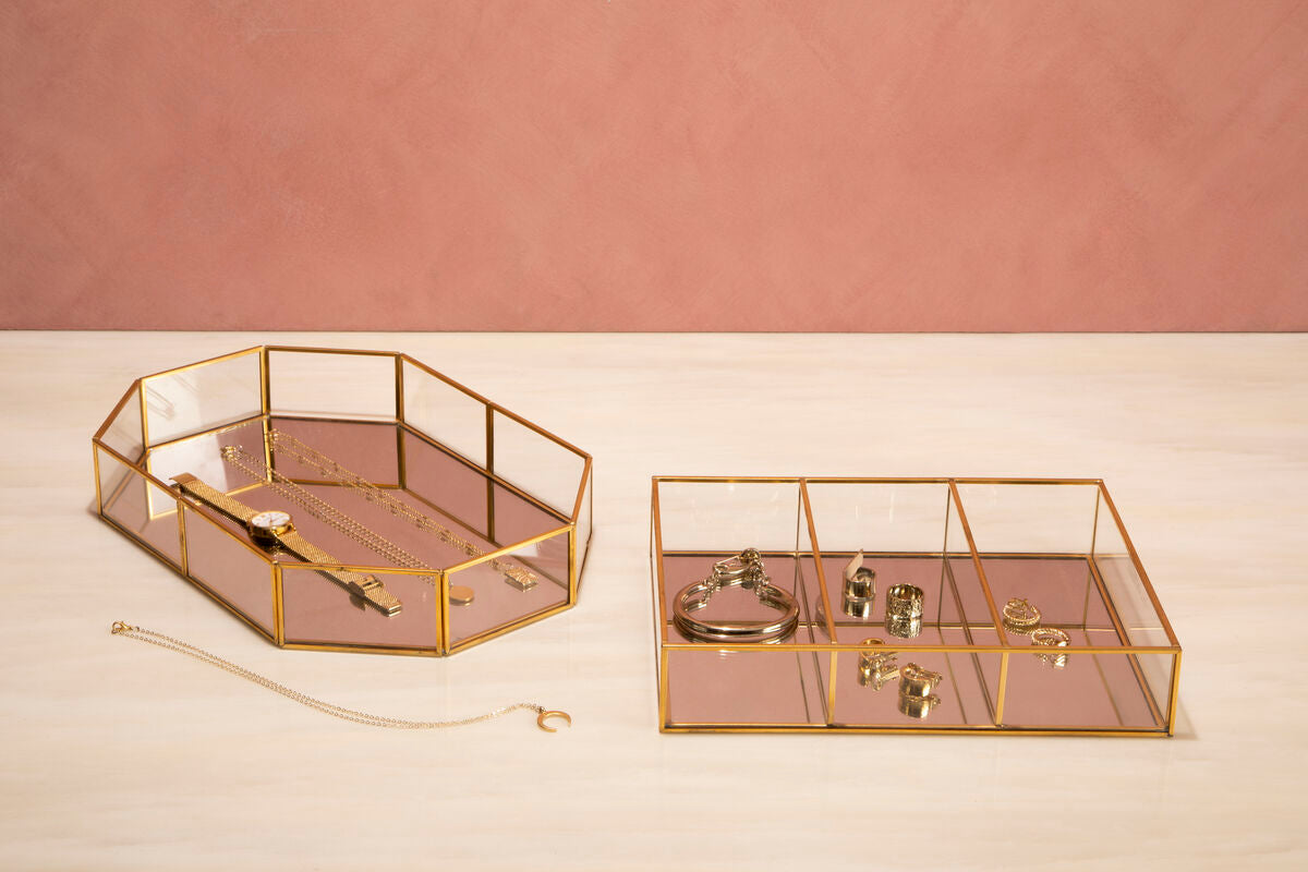 Beauty Glass Octagonal Jewellery Tray