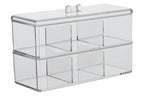 Six Compartment Clear Plastic Cosmetics Organiser