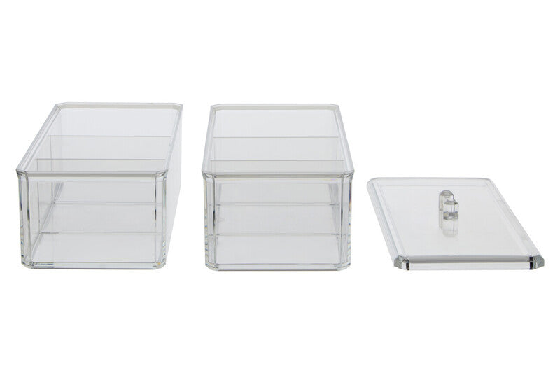 Six Compartment Clear Plastic Cosmetics Organiser