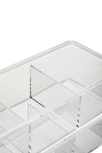 Six Compartment Clear Plastic Cosmetics Organiser