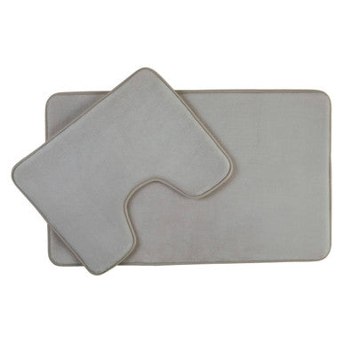 Light Grey Bath and Pedestal Mat Set