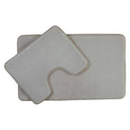 Light Grey Bath and Pedestal Mat Set