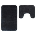 Charcoal Grey Bath and Pedestal Mat Set