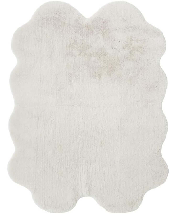 Luxury White Faux Fur Rug 105X140 cm
