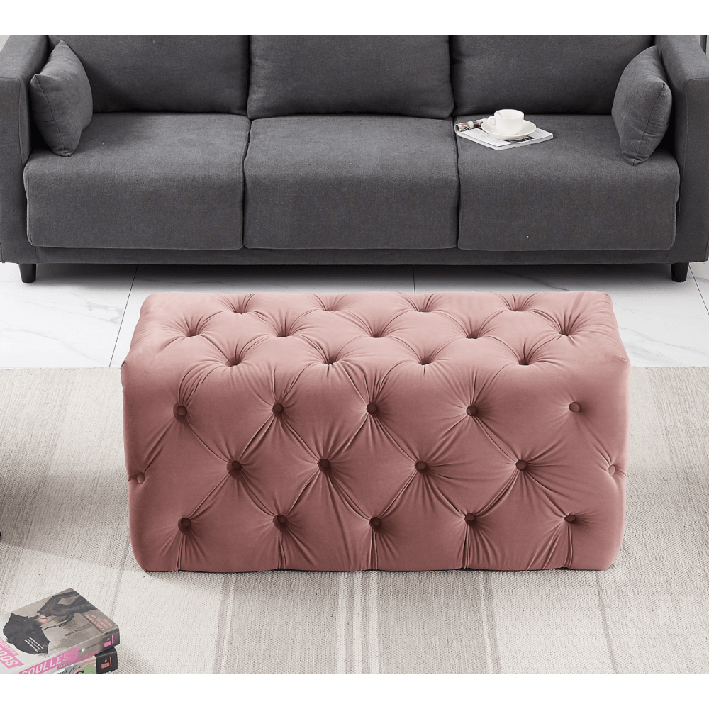 Velvet Ottoman Bench