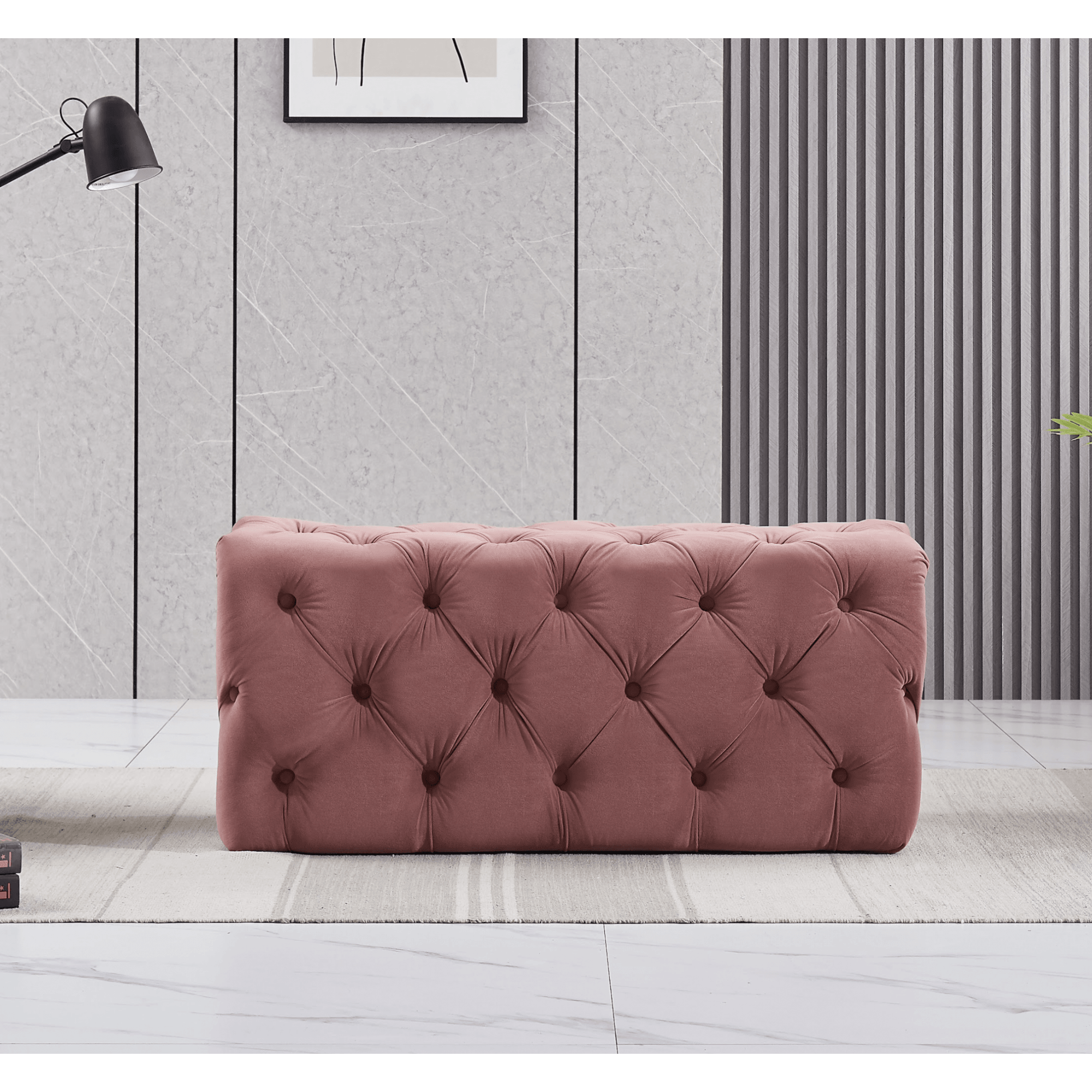 Velvet Ottoman Bench