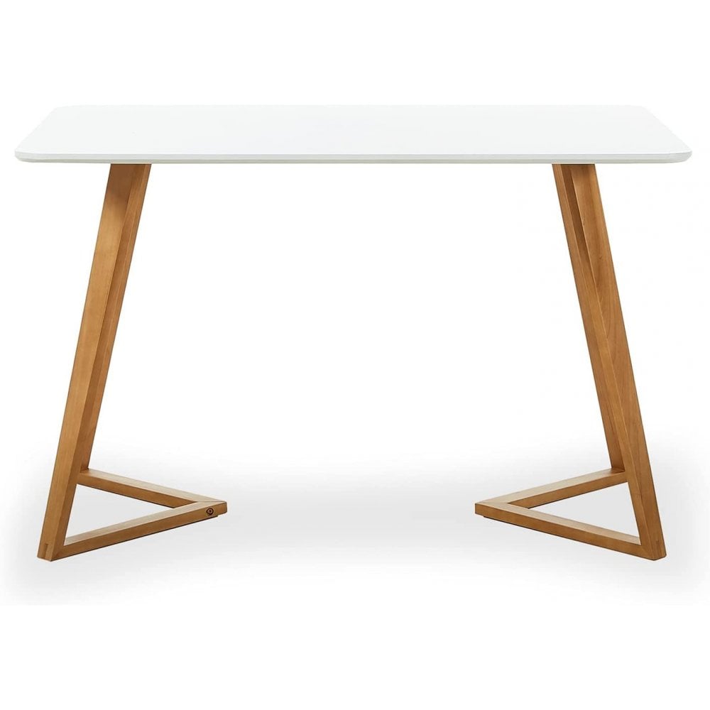Scandinavian-inspired Dining Table -Easy Clean Wooden Table Top with Wooden Legs