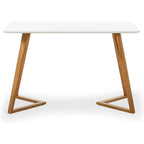 Scandinavian-inspired Dining Table -Easy Clean Wooden Table Top with Wooden Legs