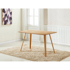 Scandinavian-inspired Dining Table -Easy Clean Wooden Table Top with Wooden Legs