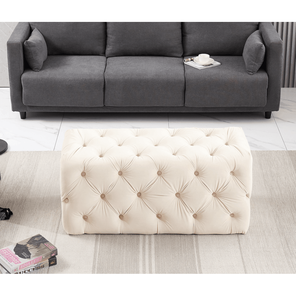 Velvet Ottoman Bench