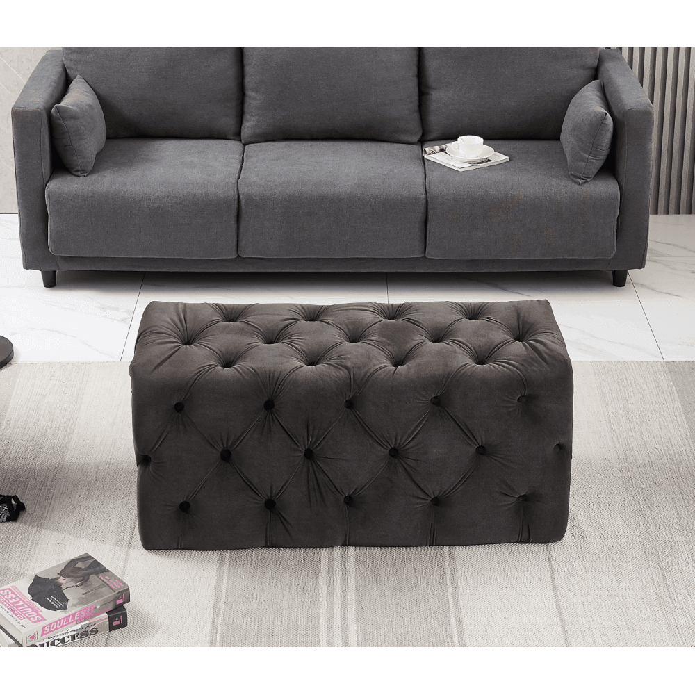 Velvet Ottoman Bench