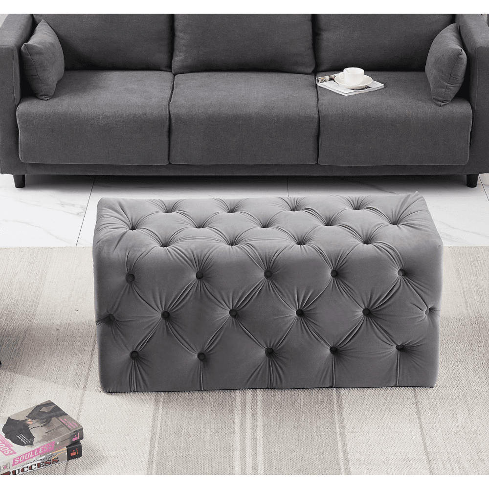Velvet Ottoman Bench
