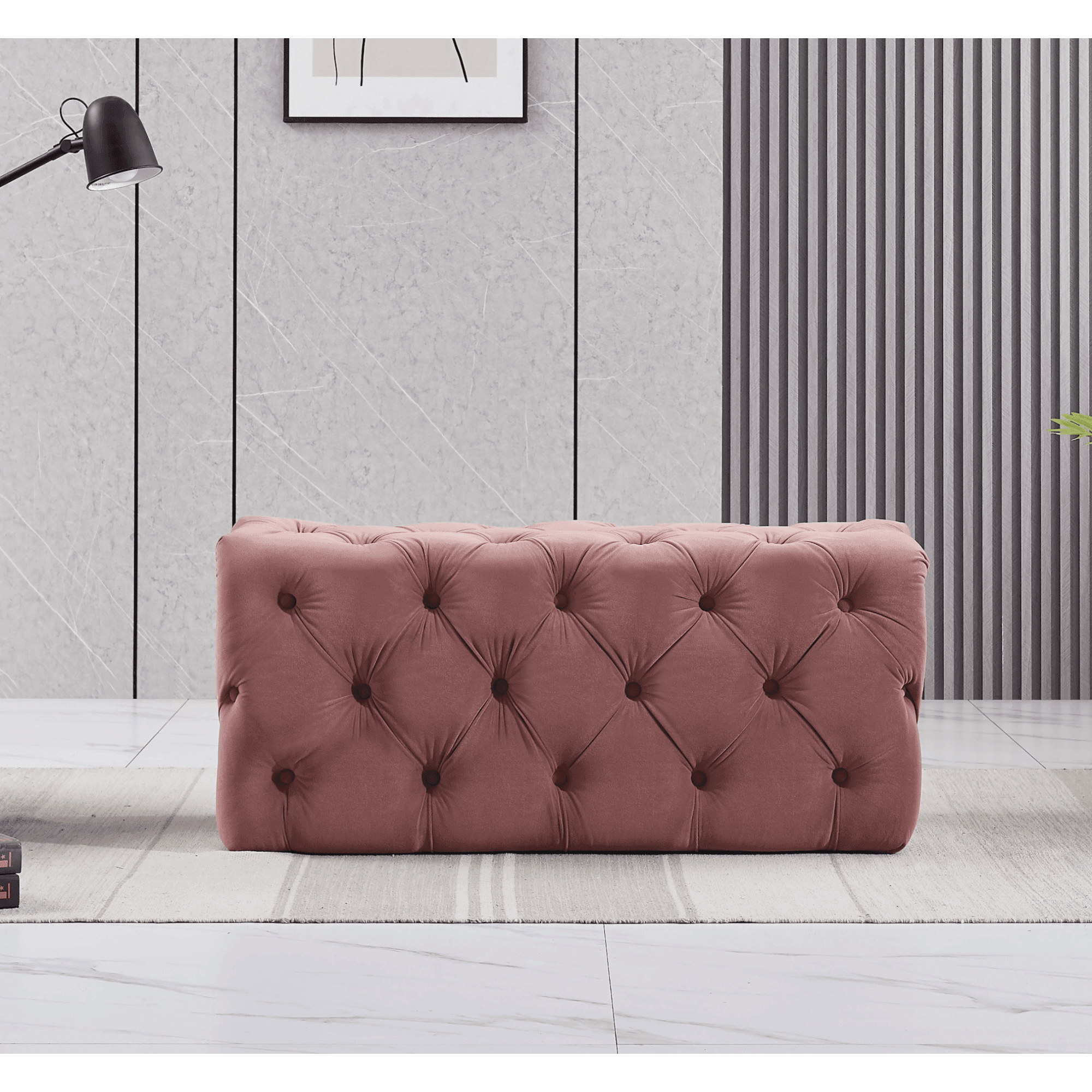 Velvet Ottoman Bench