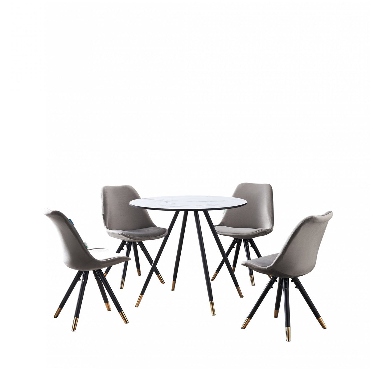 Dorchester LUX Dining Set Dark Grey White