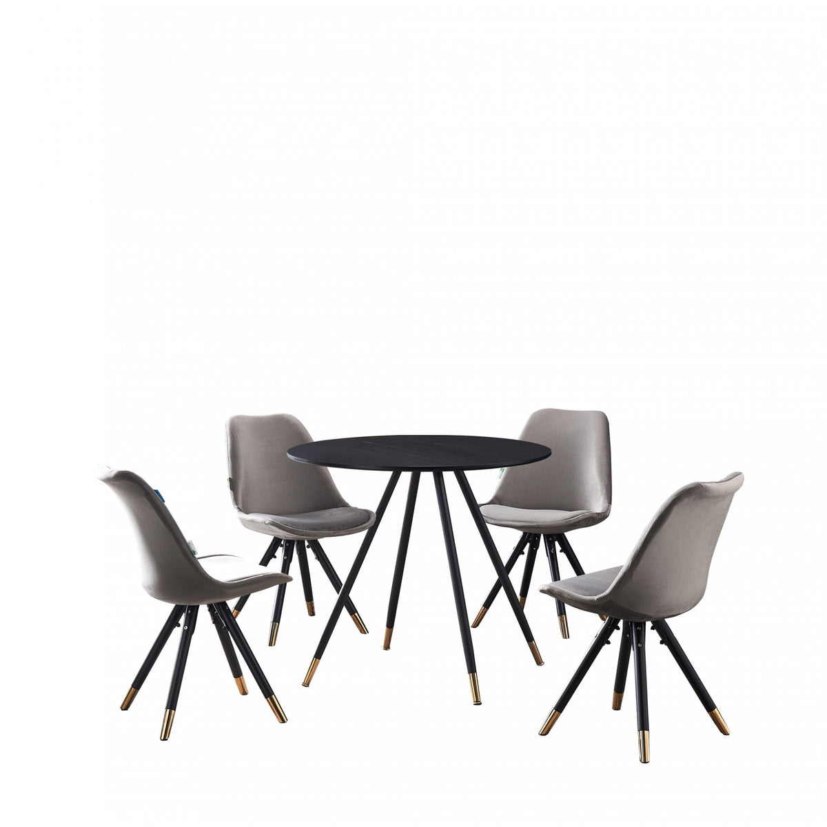 Dorchester LUX Dining Set Dark Grey Black