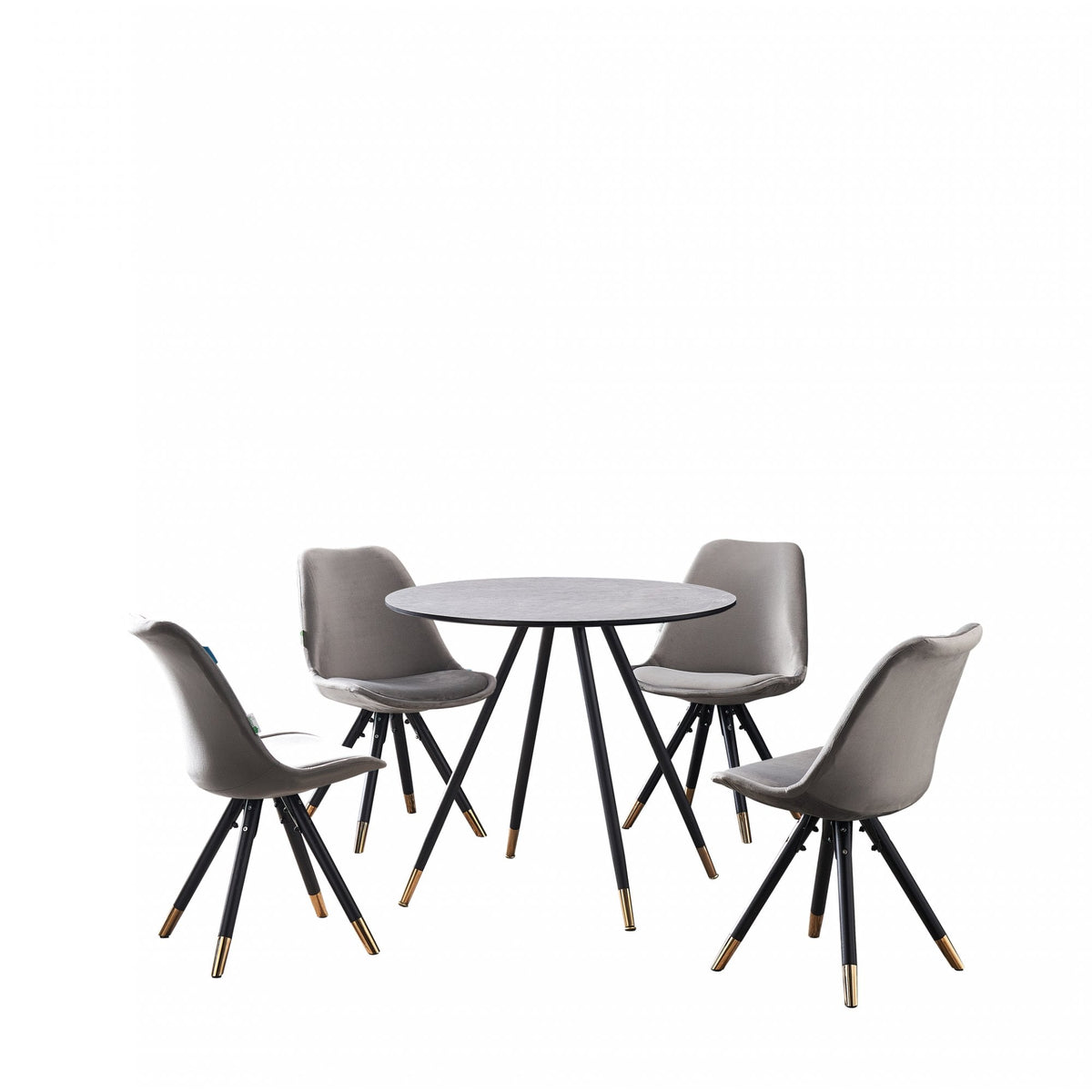 Dorchester LUX Dining Set Dark Grey Grey