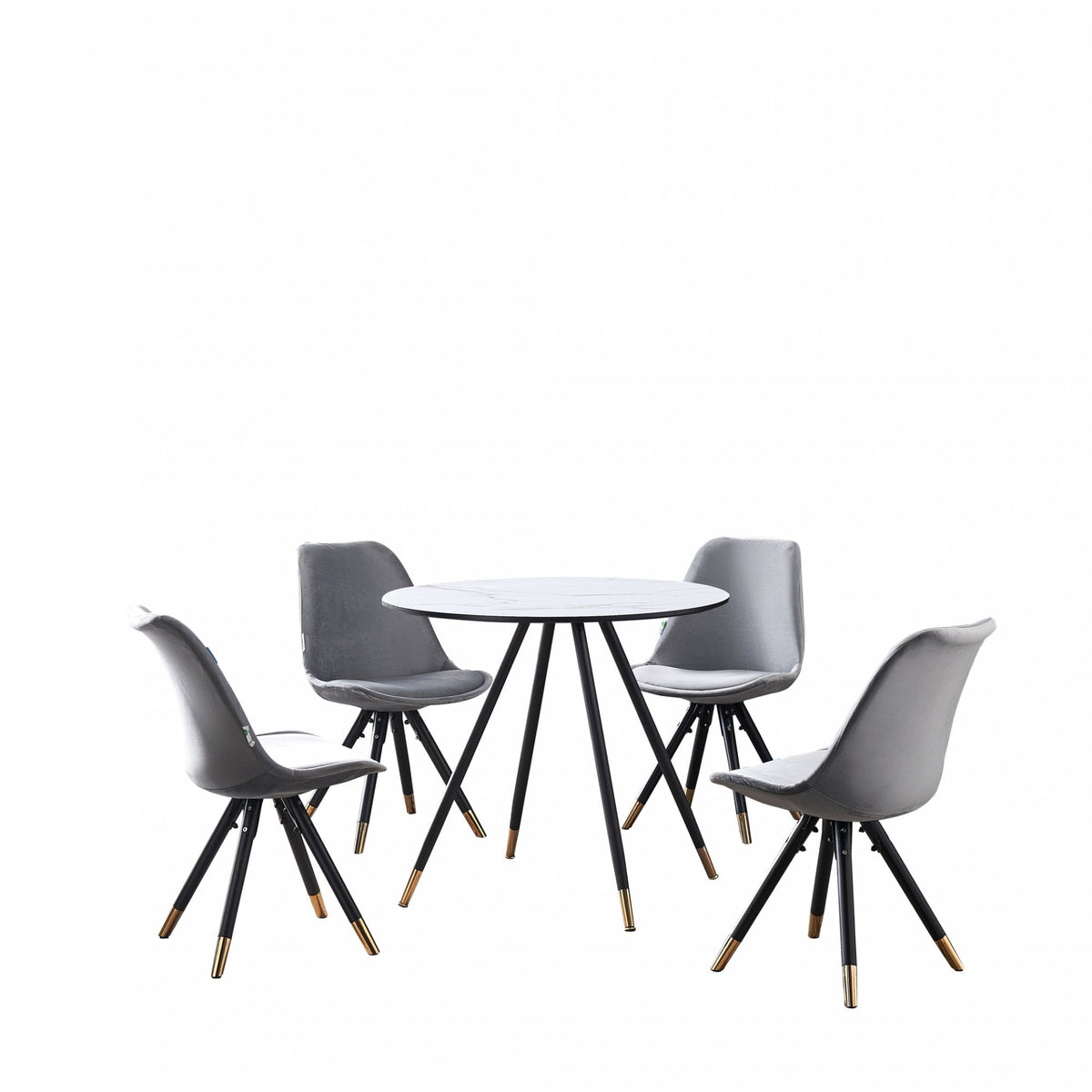 Dorchester LUX Dining Set Light Grey White