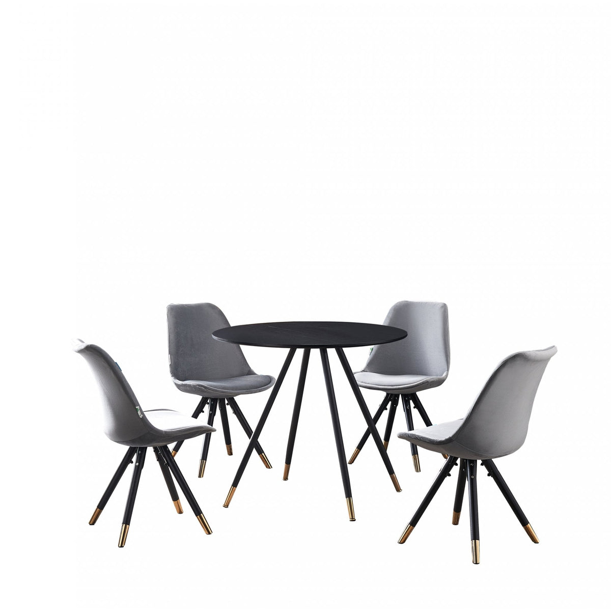 Dorchester LUX Dining Set Light Grey Black