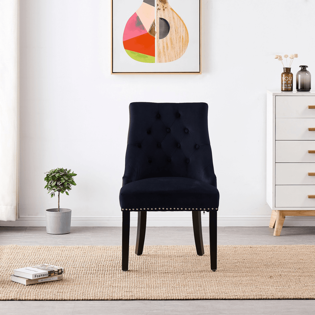 LUX Velvet Dining Chair Black