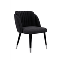 velvet dining chair Black Single