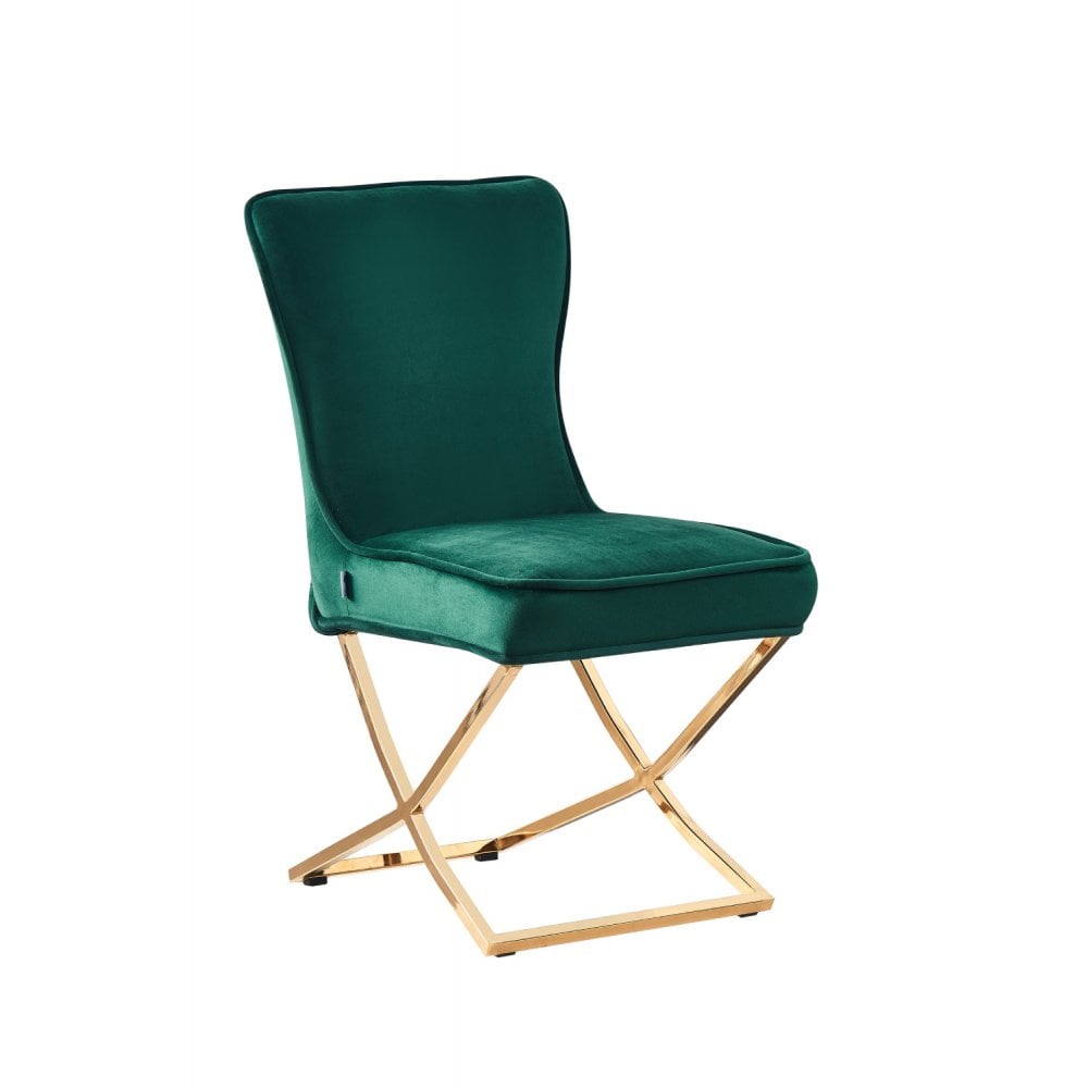Velvet Dining Chair Green Single
