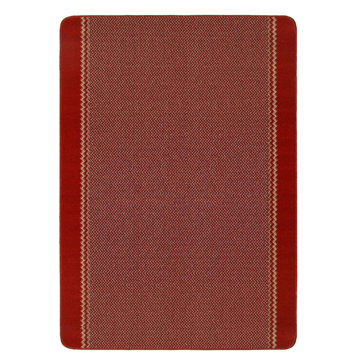 Washable Designer Bordered Red Rug