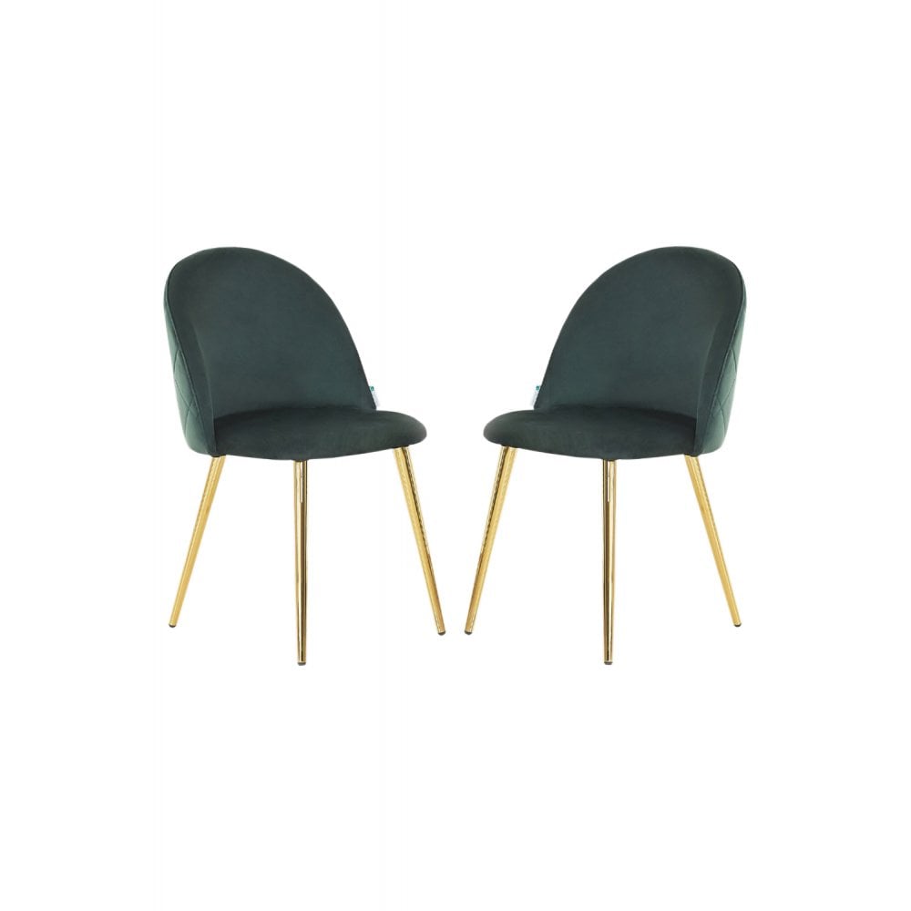 Velvet Dining Chair Set of 2 Green set of 2