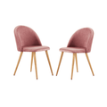 Velvet Dining Chair Set of 2 Pink set of 2