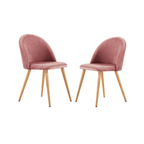 Velvet Dining Chair Set of 2 Pink set of 2