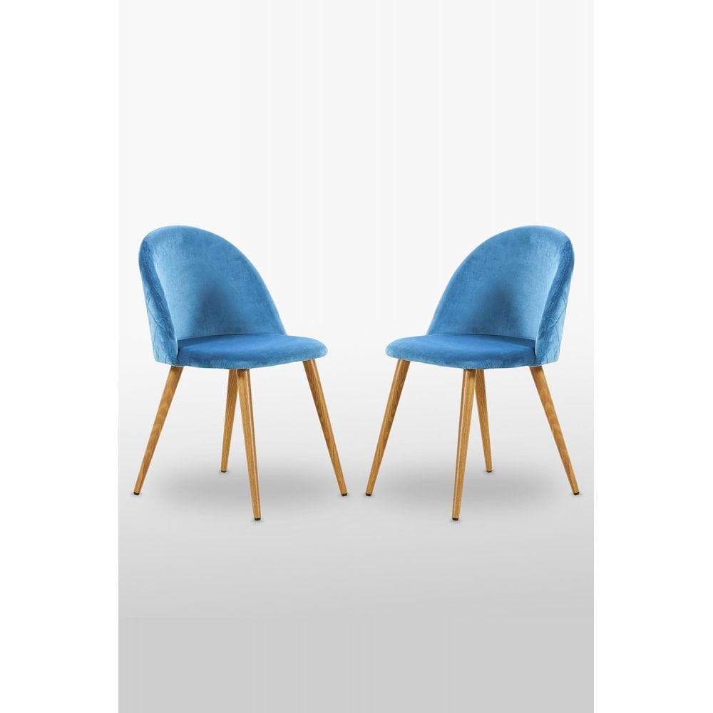 Velvet Dining Chair Set of 2 Blue set of 2