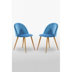 Velvet Dining Chair Set of 2 Blue set of 2