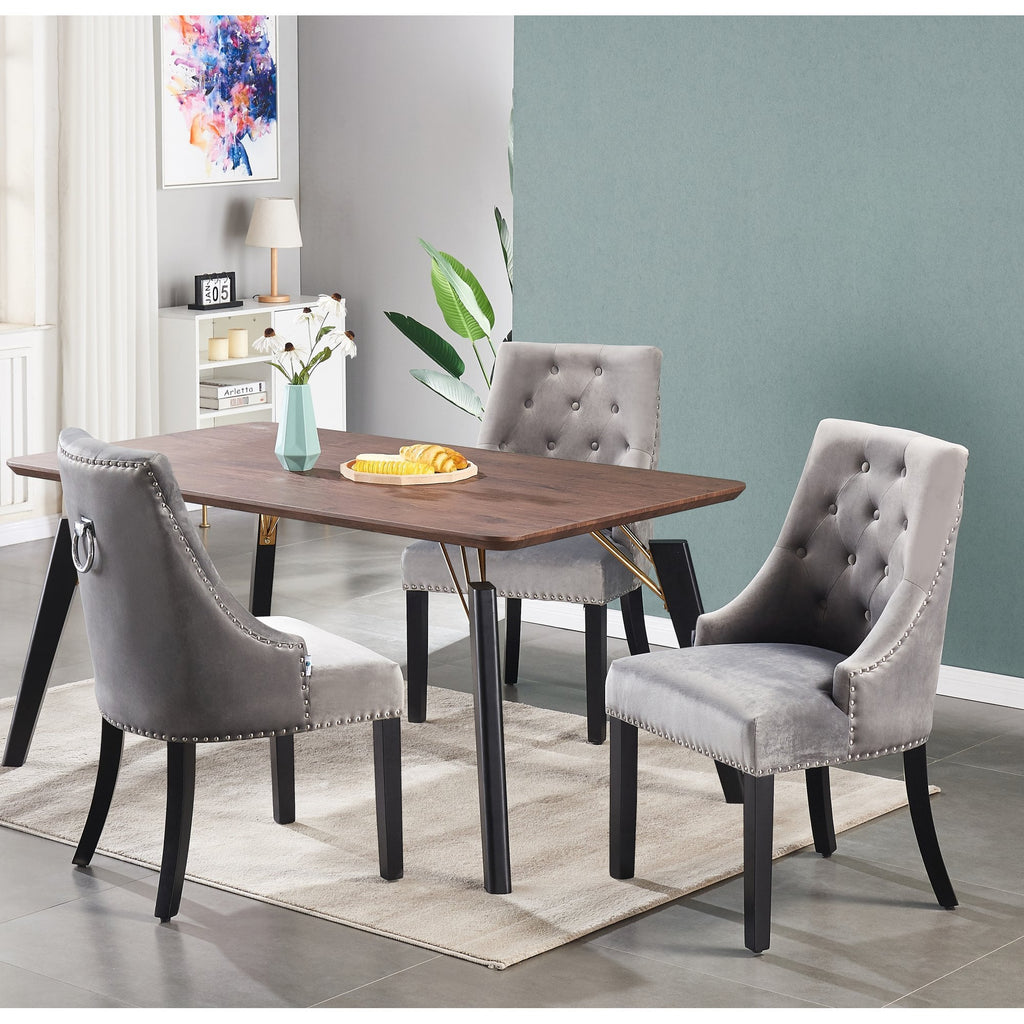 Cosmo Lux Dining Set | a Walnut Table and Set of 4 Chairs