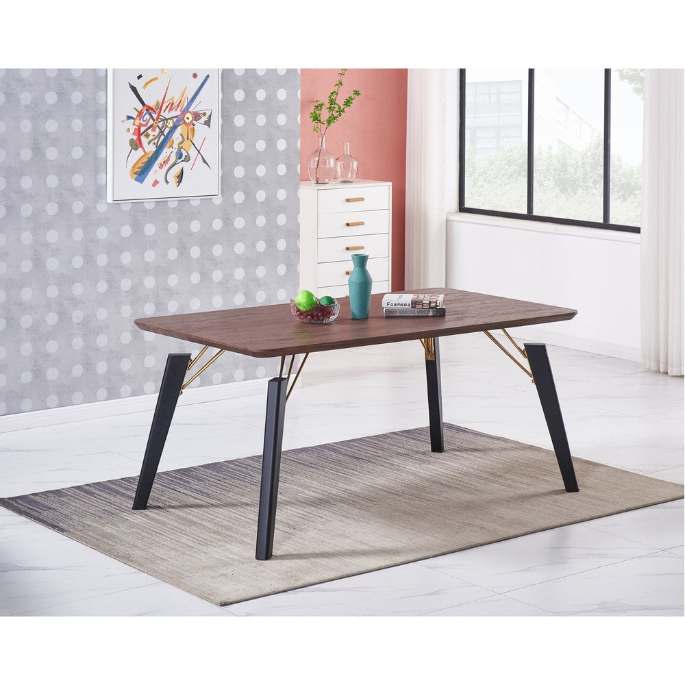 Cosmo Lux Dining Set | a Walnut Table and Set of 4 Chairs