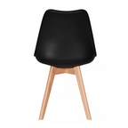 Black Halo Dining Table & Set of 4 Jamie Lorenzo Tulip chairs with Padded Seat