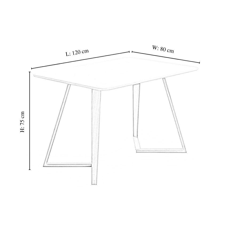 Scandinavian-inspired Dining Table -Easy Clean Wooden Table Top with Wooden Legs