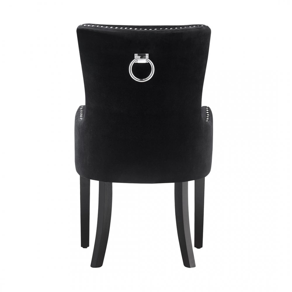 LUX Knocker Back Velvet Dining Chair w/ Armrests