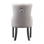 LUX Knocker Back Velvet Dining Chair w/ Armrests