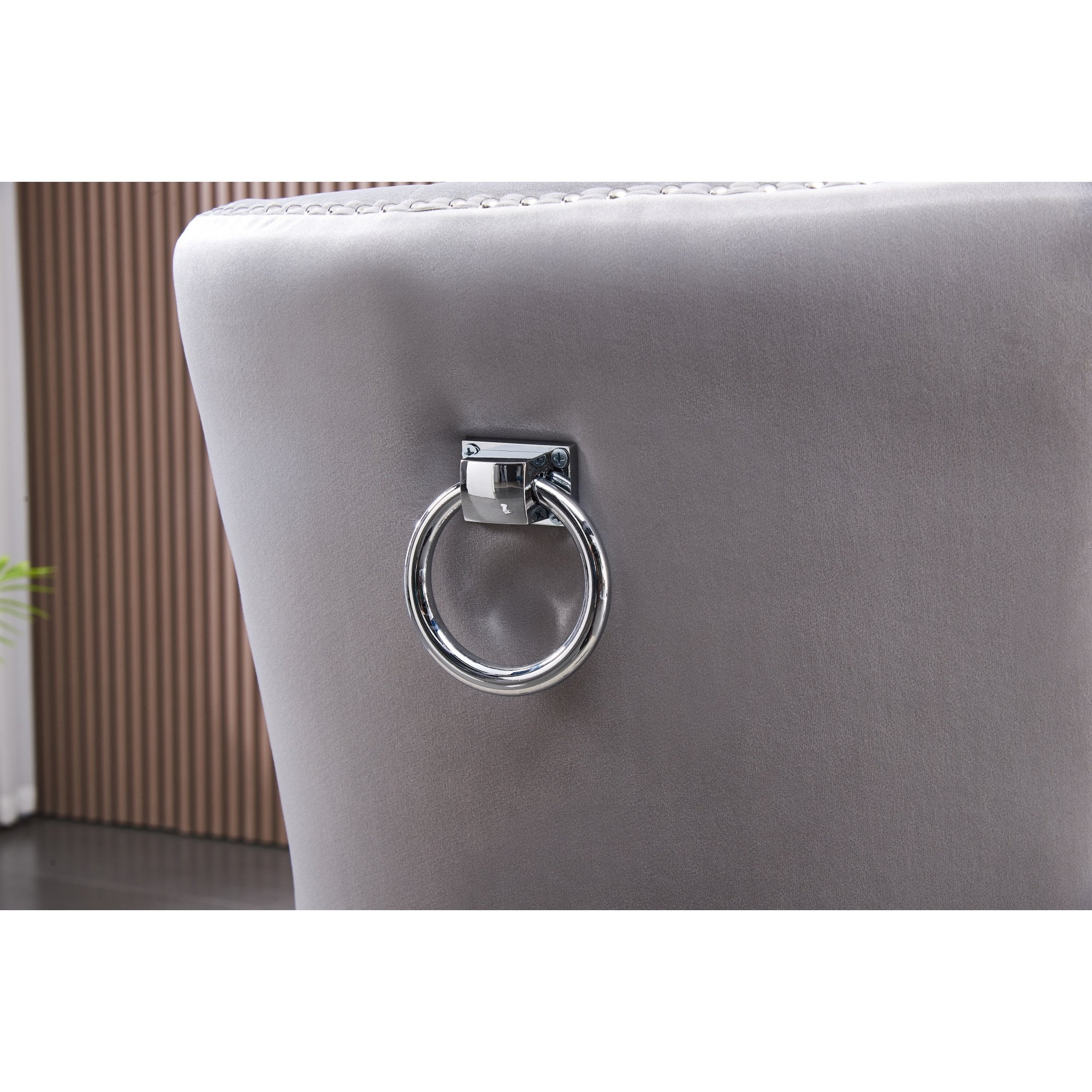 LUX Knocker Back Velvet Dining Chair w/ Armrests