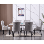 LUX Knocker Back Velvet Dining Chair w/ Armrests