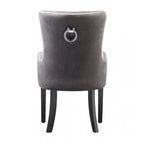 LUX Knocker Back Velvet Dining Chair w/ Armrests