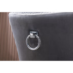 LUX Knocker Back Velvet Dining Chair w/ Armrests