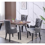 LUX Knocker Back Velvet Dining Chair w/ Armrests