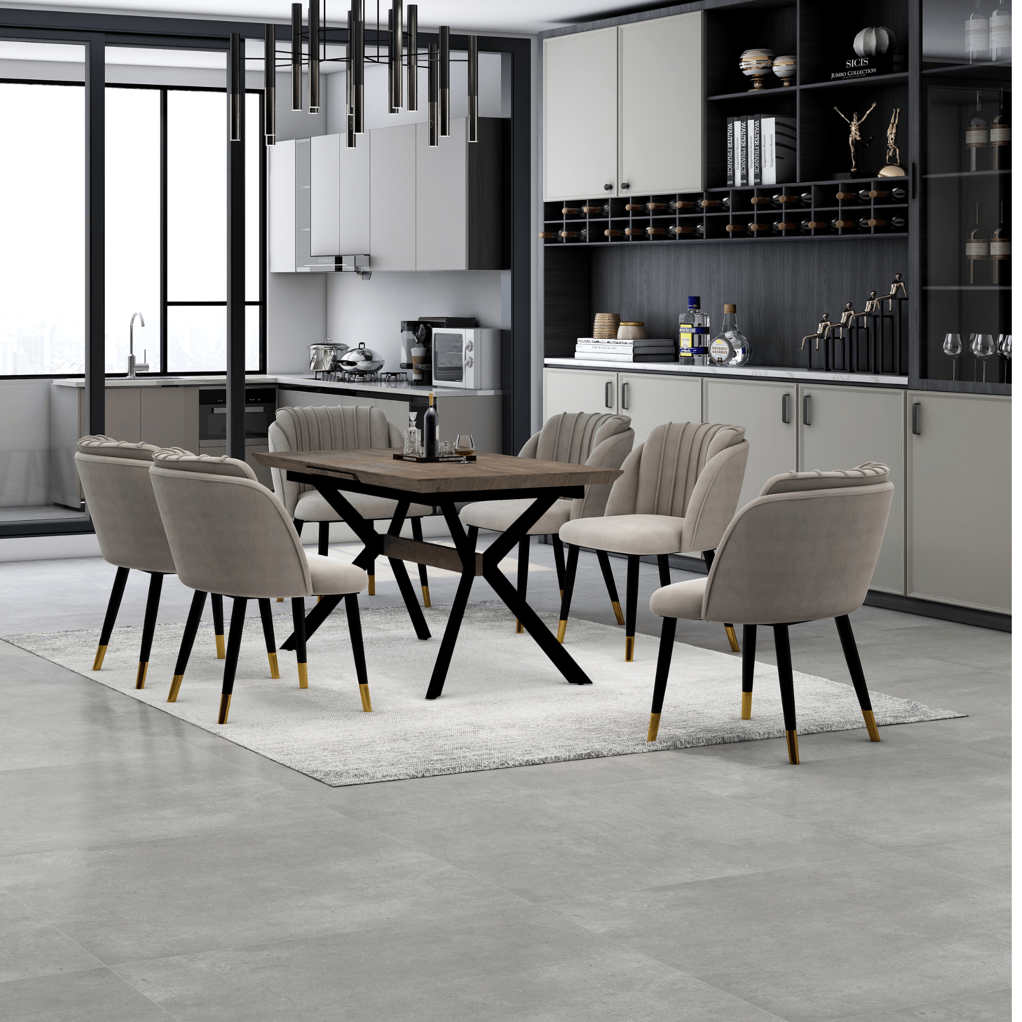 velvet dining chair