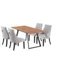 Toga Lux Dining Set | a Brown Table and Set of 4 Chairs Light Grey