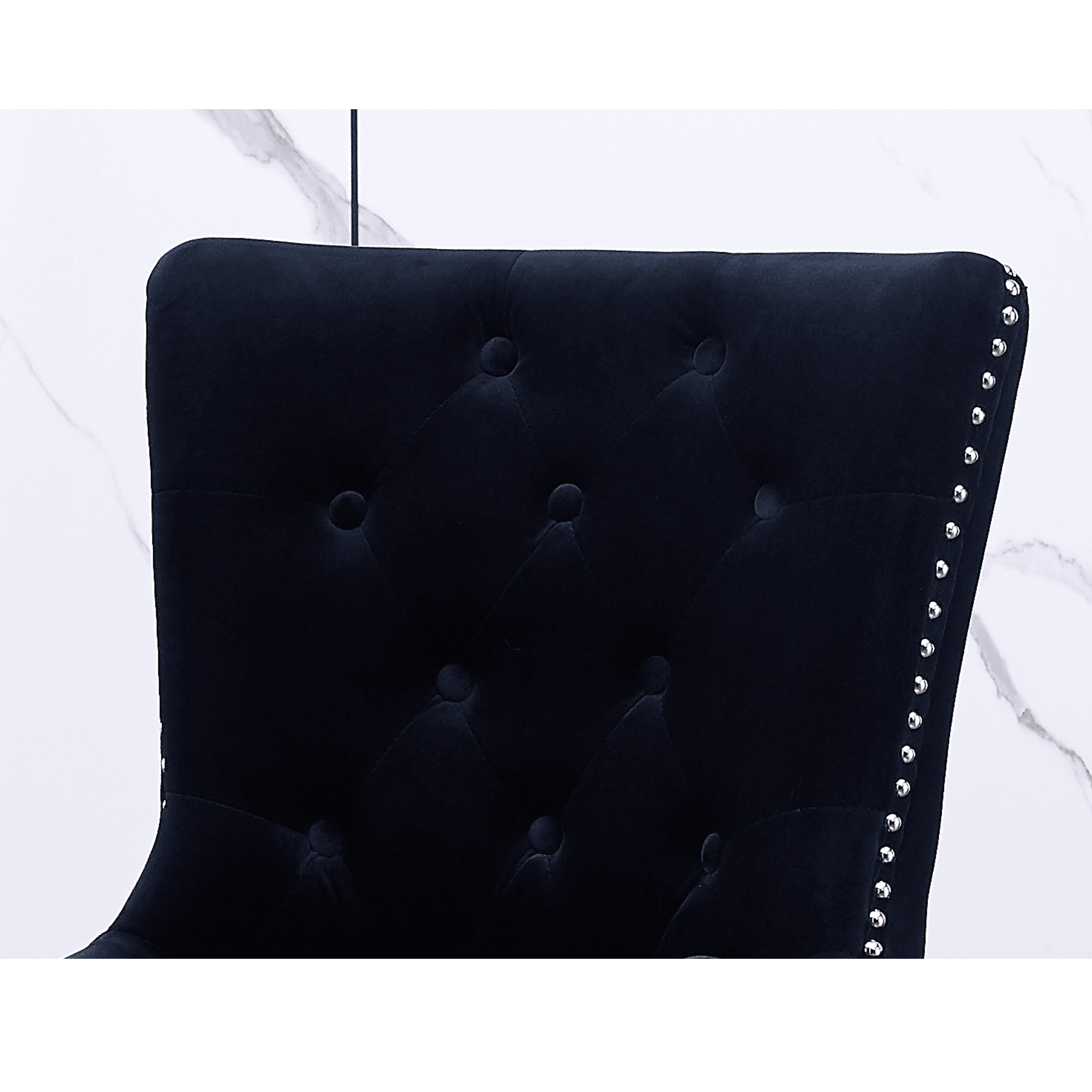 LUX Knocker Back Velvet Dining Chair w/ Armrests