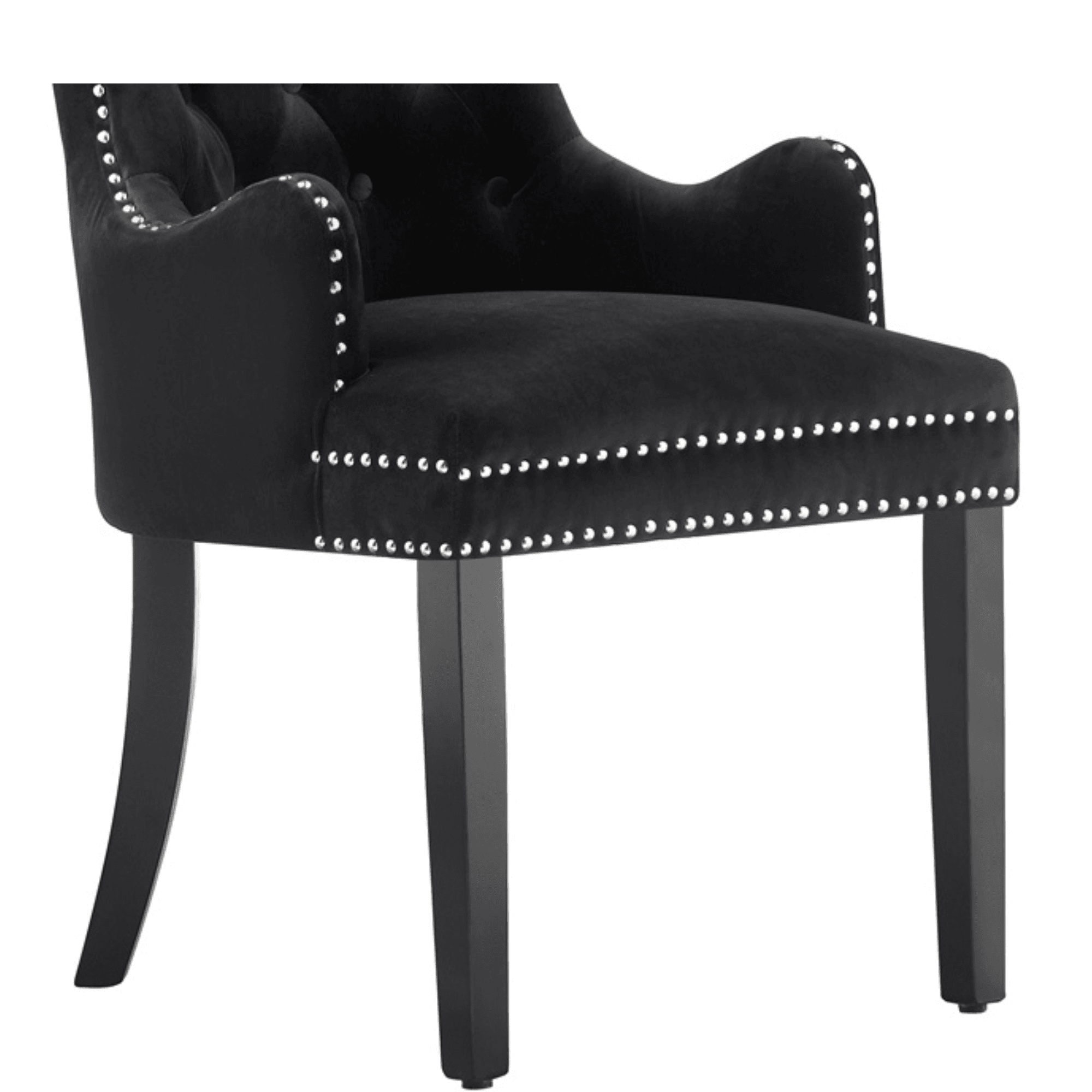 LUX Knocker Back Velvet Dining Chair w/ Armrests