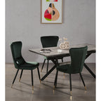 New York LUX Velvet Dining Chair with Metal Legs - Scandinavian Inspired