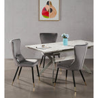 New York LUX Velvet Dining Chair with Metal Legs - Scandinavian Inspired